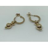 9ct yellow gold drop earrings