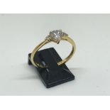 9ct yellow gold CZ ring