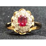 18ct gold Ruby and Diamond Ring