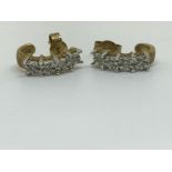 9ct gold diamond cuff earrings