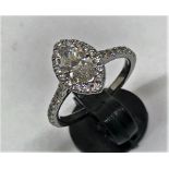 Platinum and diamond halo ring