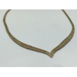 9ct gold tricolour necklace