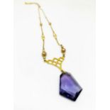 9ct gold amethyst necklace