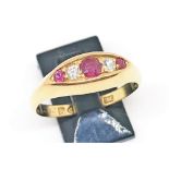 18ct gold ruby and diamond ring