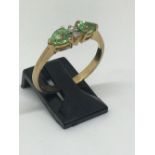 9ct gold peridot and diamond set ring