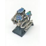 Silver opal triplet ring