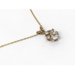 9ct gold / diamond pendant