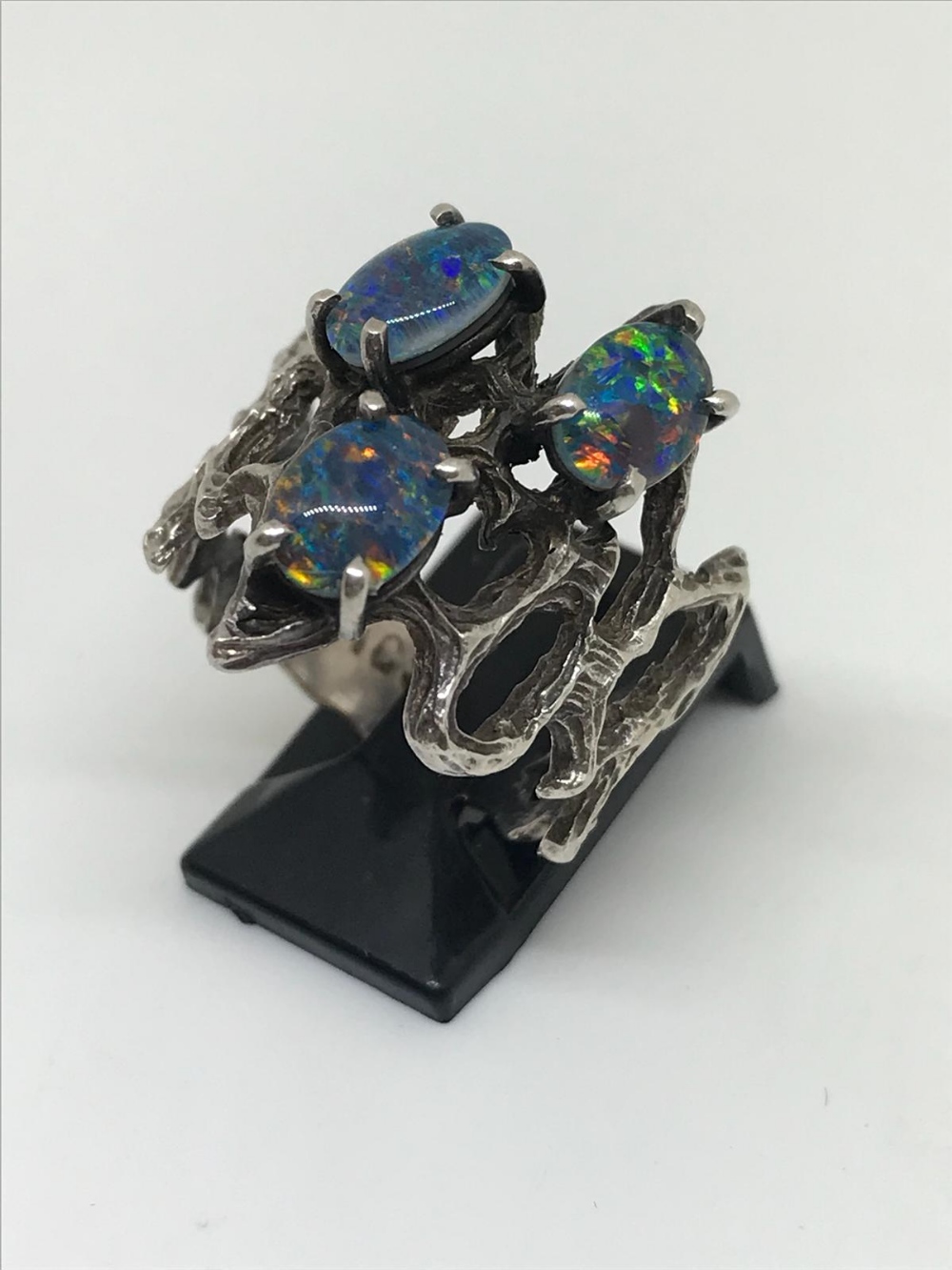 Silver opal triplet ring - Image 2 of 3