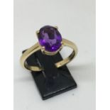 9ct gold amethyst ring