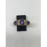 9ct gold amethyst and peridot ring