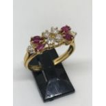 18ct gold ruby and diamond ring