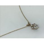 9ct gold and diamond pendant and chain