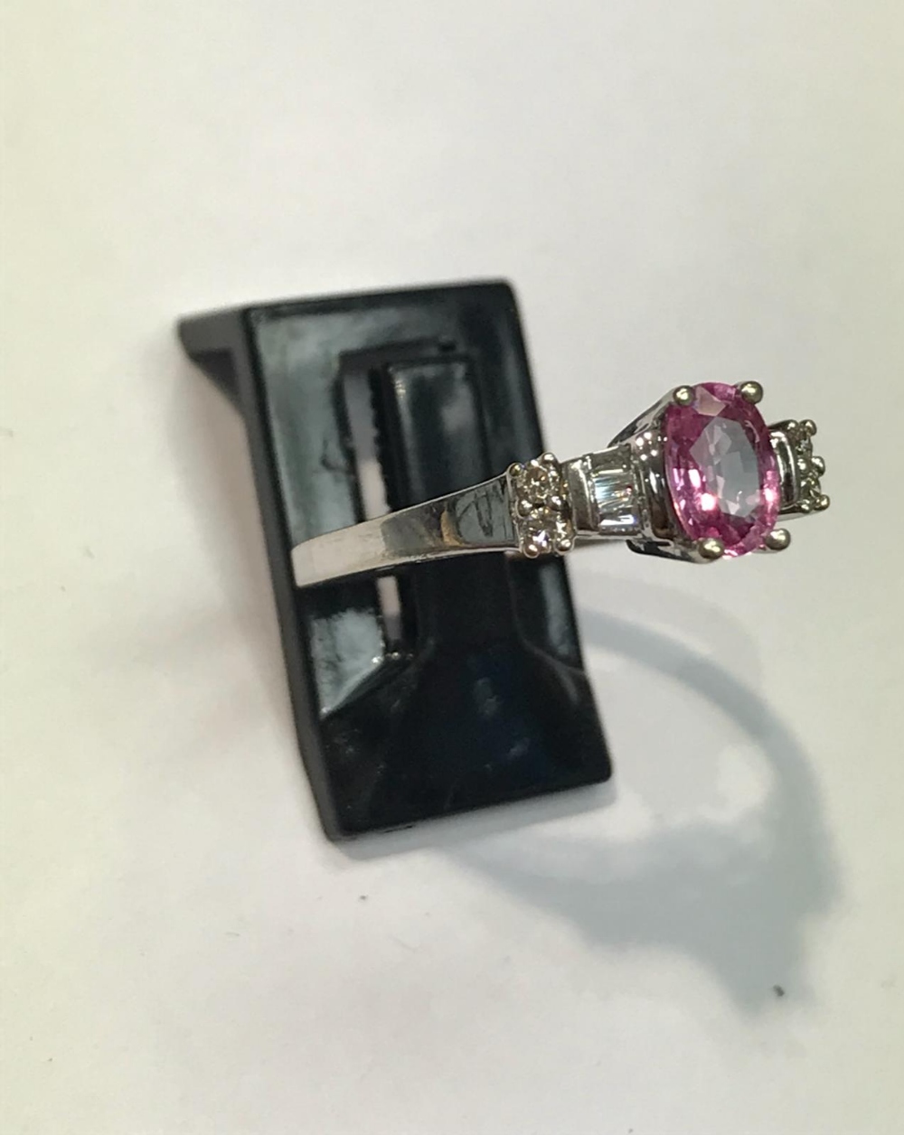 9ct gold pink sapphire and diamond ring - Image 3 of 3