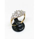 9ct gold CZ cluster ring