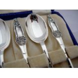 Set of commemorative teaspoons