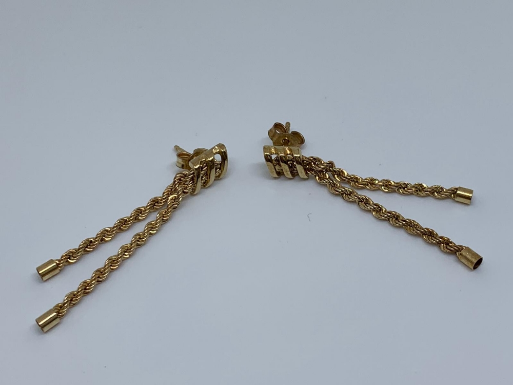 9ct gold drop earrings