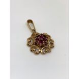 9ct gold and ruby pendant