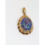 Silver gilt opal pendant