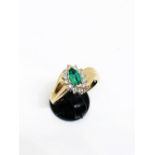14ct emerald and diamond ring