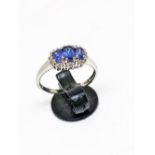 9ct white gold sapphire and diamond ring