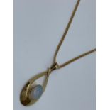 9ct gold opal pendant and chain