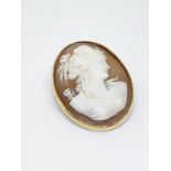 9ct gold cameo brooch