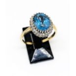 9ct blue topaz and diamond ring