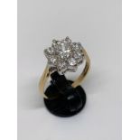 9ct gold CZ cluster ring