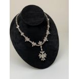 18ct white gold and 6ct diamond necklace