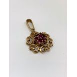 9ct gold ruby pendant
