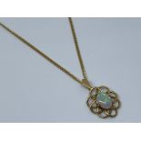 9ct gold opal pendant and chain