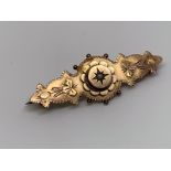 9ct gold and pearl brooch