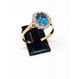 9ct blue topaz and diamond ring