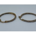 9ct gold diamond set hoop earrings