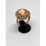 9ct gold cameo ring