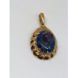 Silver opal triplet pendant