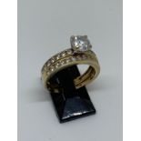 9ct gold CZ wedding set