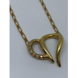 18ct diamond set heart pendant on chain