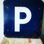 Enamel parking sign