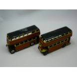 Two Dinky toy buses