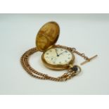 Gents gold pocket watch and chain