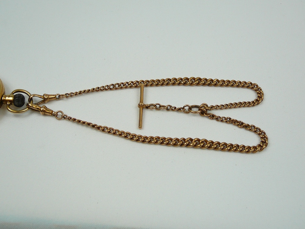 Gents gold pocket watch and chain - Image 10 of 10