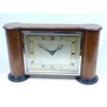 Mahogany Art Deco mantel clock