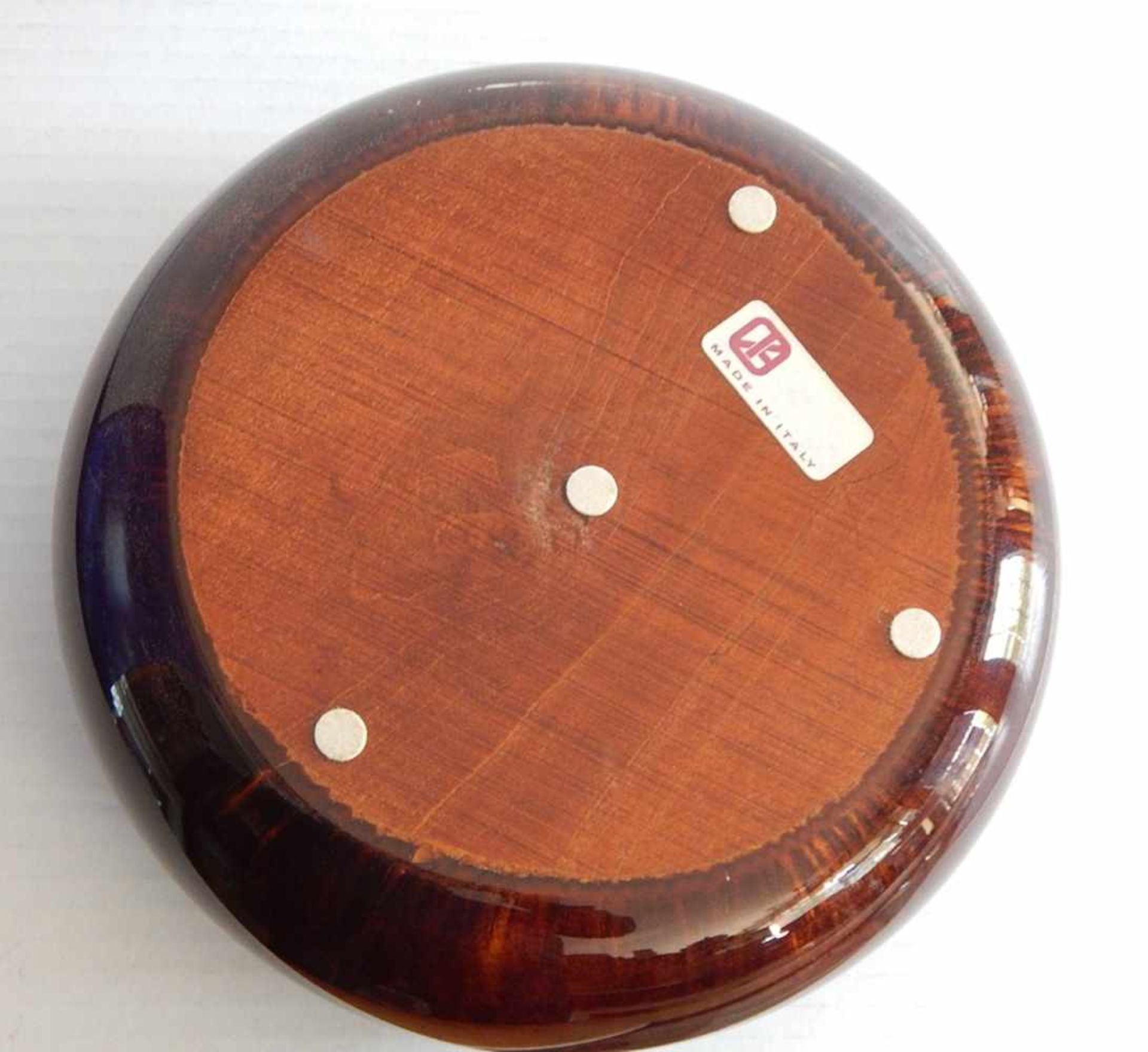 Aldo Tura - Schale mit Einsatz, bodenseitiges Etikett, Durchmesser ca.18, 5cm - Bild 3 aus 4
