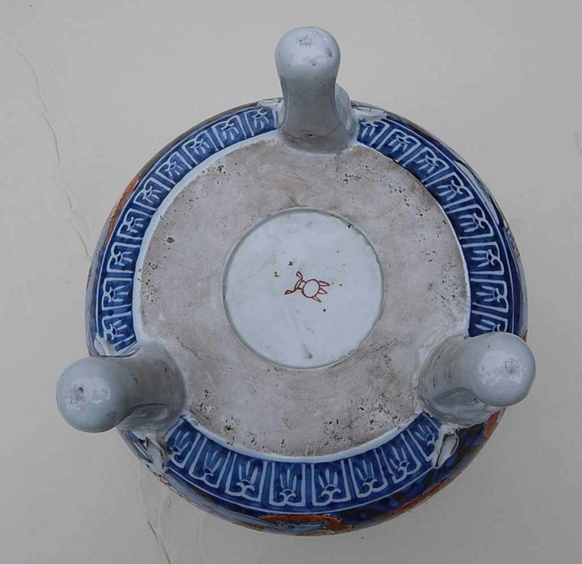 Henkelschale, Porzellan, wohl China, 19./20. Jahrhundert, restauriert, Höhe ca.32cm, Durchmesser - Bild 3 aus 6