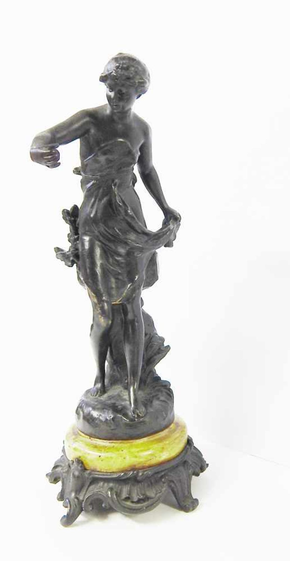 Skulptur "Stehende", Bronze auf Marmorsockel montiert, Gesamthöhe ca.34cm, 1.Hälfte 20.Jahrhundert - Bild 2 aus 4