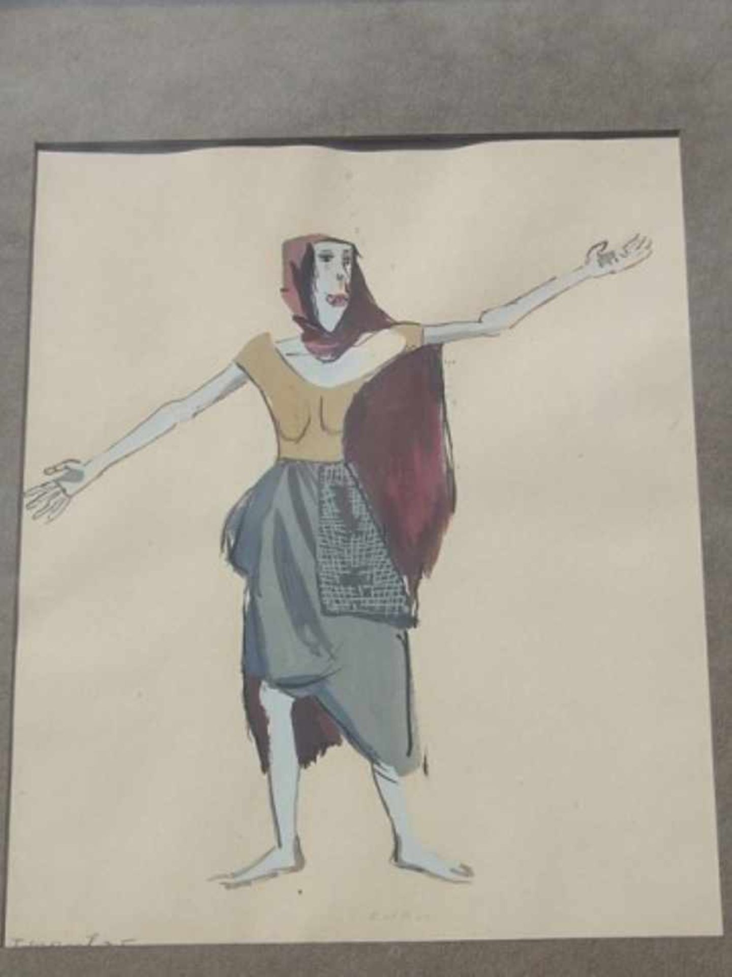 Tadeusz Kantor(1915-1991)"Taba", Gouache, Bildausschnitt ca.33, 5x24cm