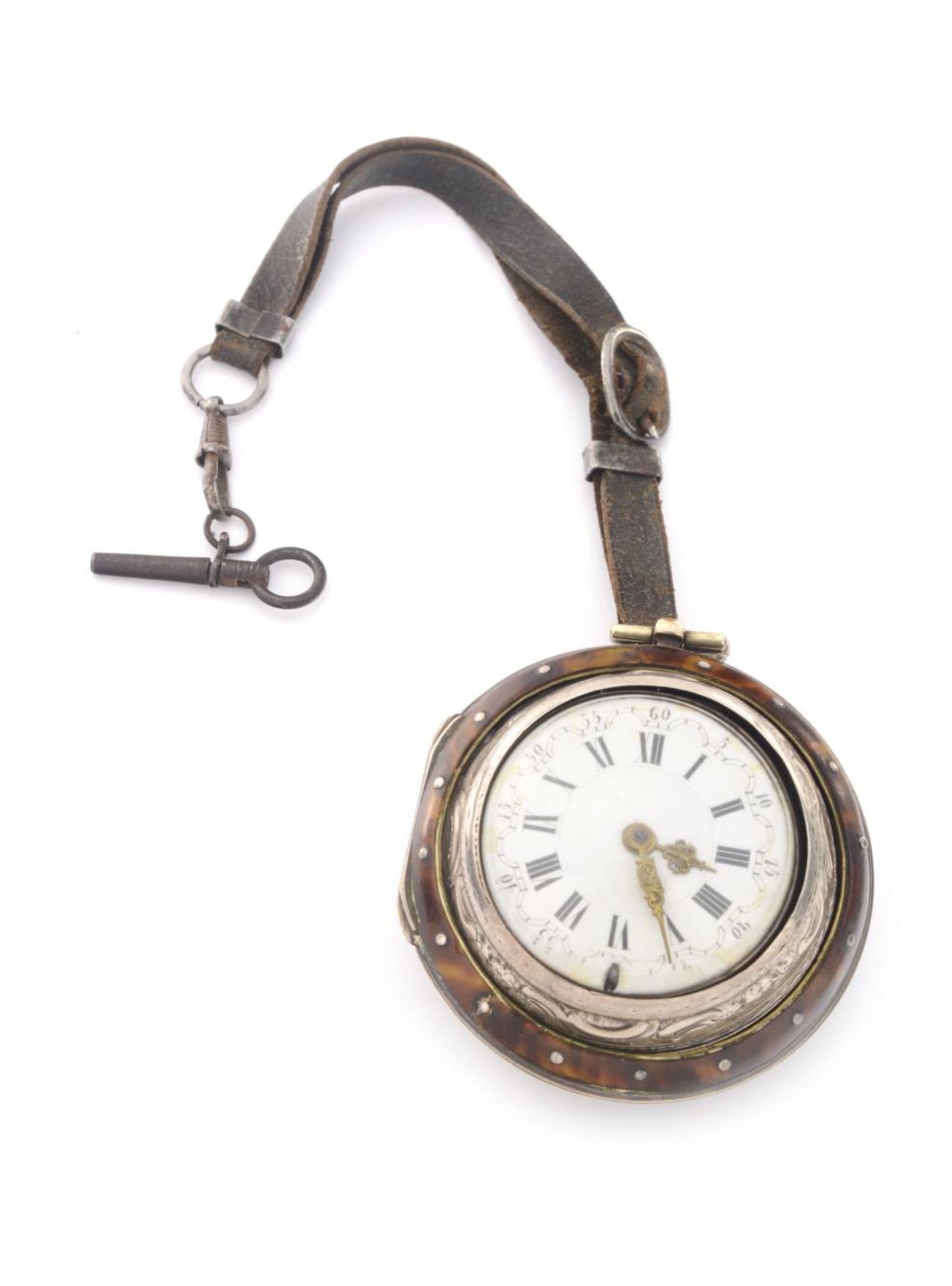 SILBERNE TASCHENUHR MIT ZWEI ÜBERGEHÄUSENEngland, London, G. Leekey1780s - 1790sSilberne Taschenuhr, - Bild 9 aus 9