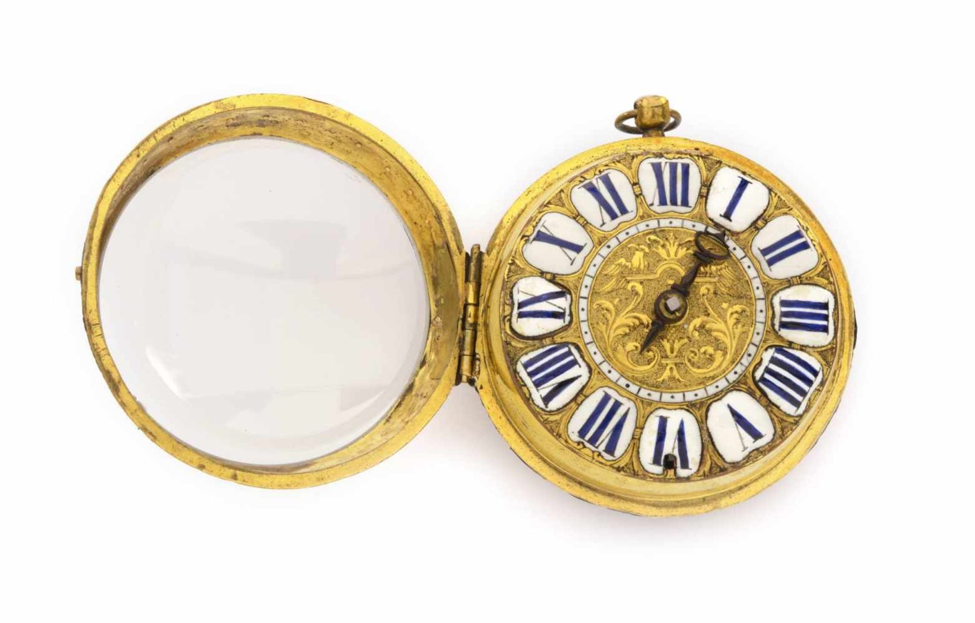 TASCHENUHR (ZWIEBEL)Frankreich, Rennes, Piquetca. 1690Außergewöhnlich erhaltene Taschenuhr im - Bild 3 aus 5