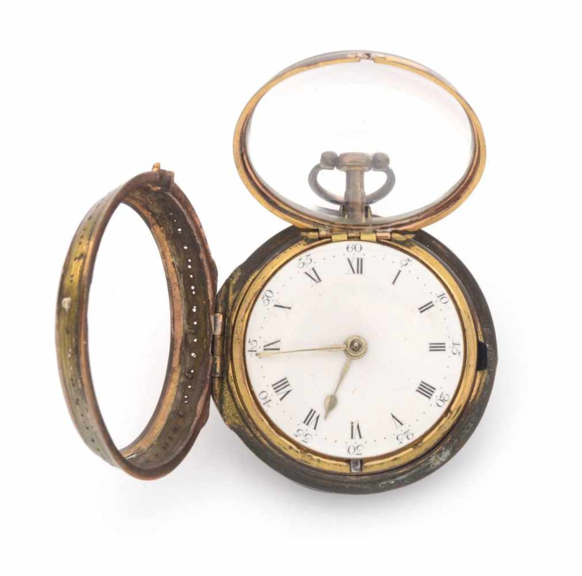 TASCHENUHR IM ÜBERGEHÄUSE MIT SCHILDPATTEngland, London, E. Norton1780sTaschenuhr mit Gelbmetall- - Bild 2 aus 6